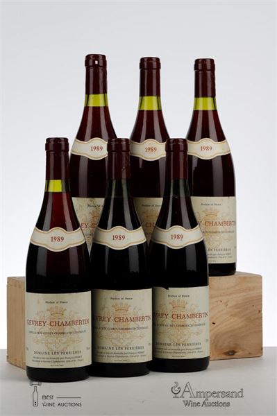 GEVREY CHAMBERTIN 1989 - Domaine les Perrieres - 6 Bottles