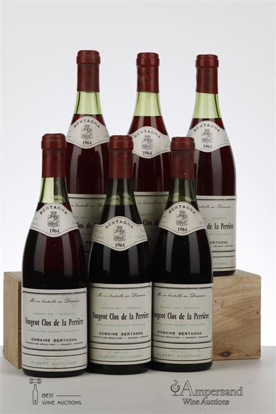VOUGEOT CLOS DE LA PERRIERE 1964 - Bertagna - 6 Bottles