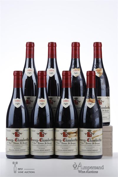 GEVREY CHAMBERTIN LAVAUX ST JACQUES 2003 - Denis Mortet - 8 Bottles