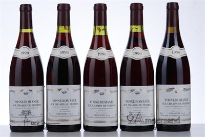 VOSNE ROMANEE AUX CHAMPS DE PERDRIX 1990 - Pascal Chevigny - 5 Bottles