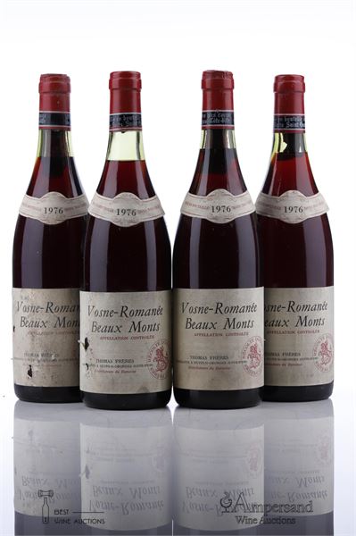 VOSNE ROMANEE LES BEAUX MONTS 1976 - Thomas Freres - 4 Bottles