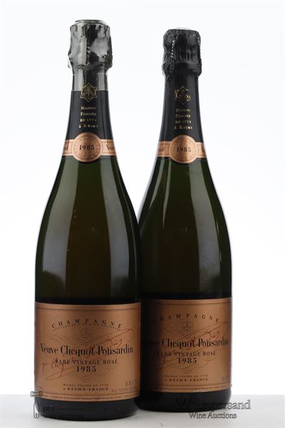 VEUVE CLICQUOT RARE VINTAGE ROSE 1985 - Veuve Clicquot - 2 Bottles