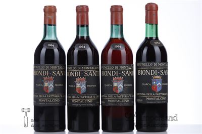 BRUNELLO DI MONTALCINO IL GREPPO 1964 - Biondi Santi - 4 Bottles