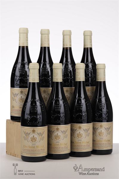 CHATEAUNEUF DU PAPE CLOS ST MICHEL CUVEE RESERVEE 2000 - Guy Mousset - 8 Bottles