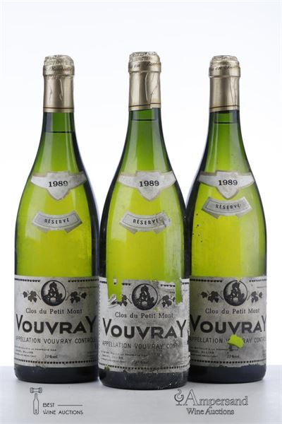 VOUVRAY RESERVE CLOS DU PETIT MONT 1989 - Daniel Allias - 3 Bottles