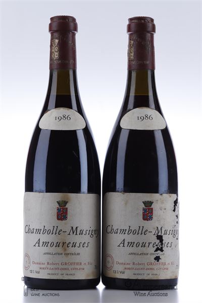 CHAMBOLLE MUSIGNY LES AMOUREUSES 1986 - Robert Groffier - 2 Bottles