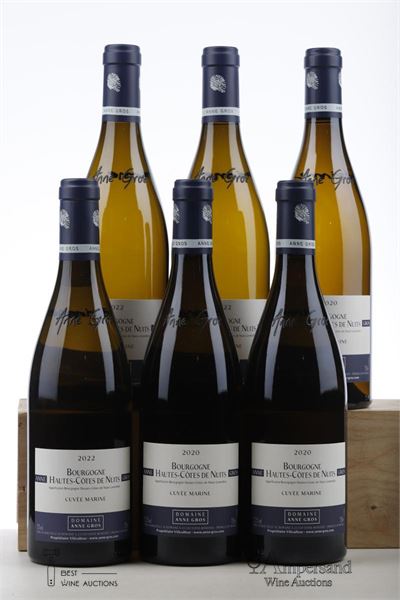 BOURGOGNE HAUTES COTES DE NUITS BLANC CUVEE MARINE 3*2020 + 3*2022  - Anne Gros - 6 Bottles