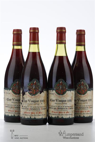 CLOS VOUGEOT TASTEVINAGE 1981 - Grivelet - 4 Bottles