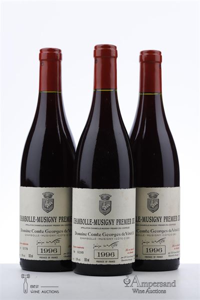 CHAMBOLLE MUSIGNY 1 ER CRU 1996 - Comte de Vogue - 3 Bottles