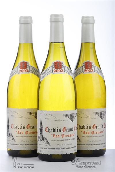 CHABLIS LES PREUSES 2003 - Vincent Dauvissat - 3 Bottles