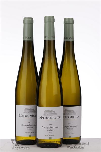 RIESLING ZELTINGER SONNENUHR AUSLESE *** GREEN CAPSULE 2017 - Markus Molitor - 3 Bottles