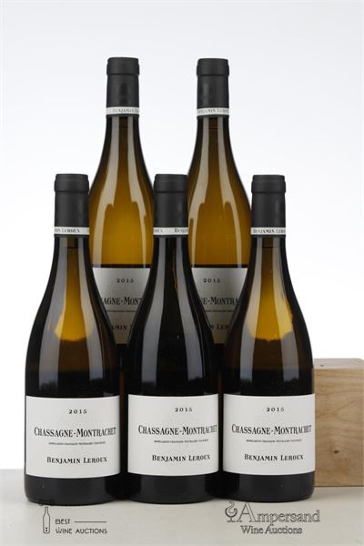 CHASSAGNE MONTRACHET BLANC 2015 - Benjamin Leroux - 5 Bottles