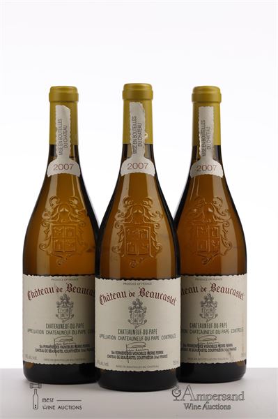 CHATEAUNEUF DU PAPE BLANC BEAUCASTEL 2007 - Beaucastel - 3 Bottles