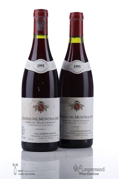 CHASSAGNE MONTRACHET CLOS DE LA BOUDRIOTTE 1995 - Ramonet - 2 Bottles