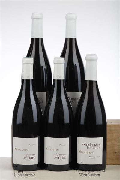 SANCERRE PINOT NOIR 2*2014 + 3*2013 VENDANGES ENTIERES   - Vincent Pinard - 5 Bottles