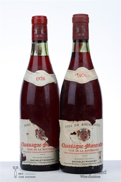 CHASSAGNE MONTRACHET CLOS DE LA BOUDRIOTTE 1976 - Bachelet Ramonet - 2 Bottles
