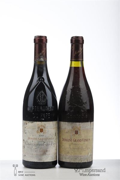 CHATEAUNEUF DU PAPE DOMAINE GRAND VENEUR TRADITION 1*2000 + LES ORIGINES 1*2001 - Alain Jaume - 2 Bottles