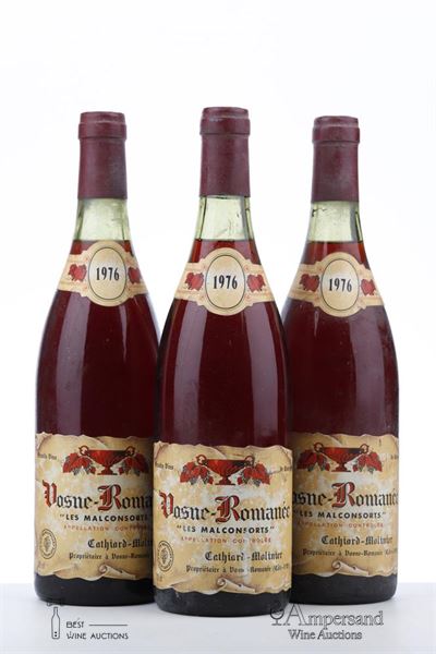 VOSNE ROMANEE LES MALCONSORTS 1976 - Cathiard Molinier - 3 Bottles