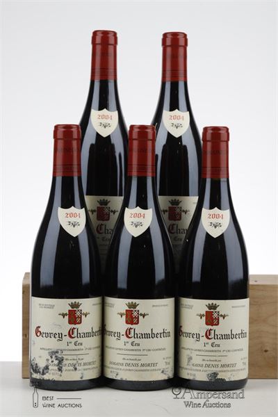 GEVREY CHAMBERTIN 1 ER CRU 2004 - Denis Mortet - 5 Bottles