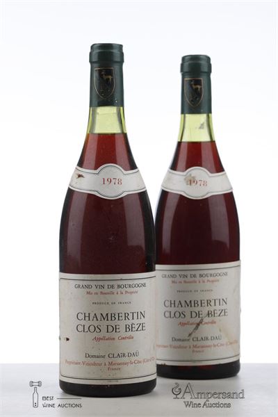 CHAMBERTIN CLOS DE BEZE 1978 - Clair Dau - 2 Bottles