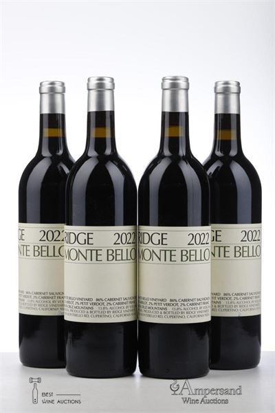 RIDGE MONTE BELLO 2022 - Ridge Vineyard - 4 Bottles