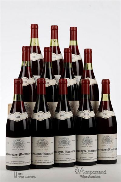 CHASSAGNE MONTRACHET 1981 - B. Bachelet - 12 Bottles