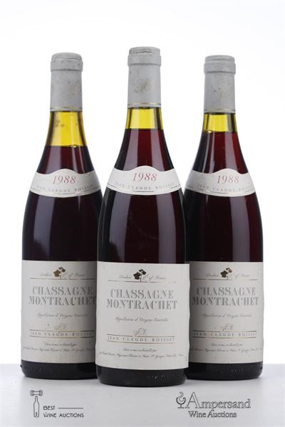 CHASSAGNE MONTRACHET 1988 - Jean Claude Boisset - 3 Bottles