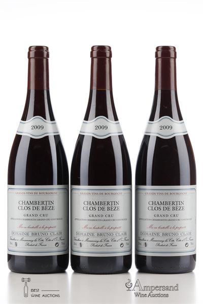CHAMBERTIN CLOS DE BEZE 2009 - Bruno Clair - 3 Bottles