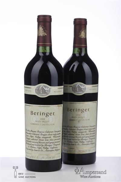 BERINGER CABERNET SAUVIGNON PRIVATE RESERVE 1993 - Beringer - 2 Bottles