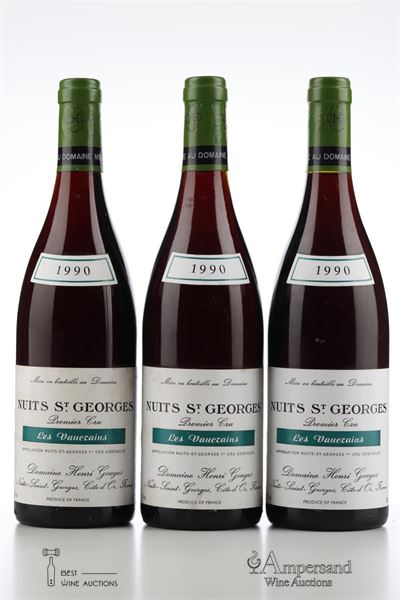NUITS ST GEORGES LES VAUCRAINS 1990 - Henri Gouges - 3 Bottles