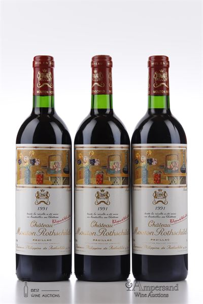 MOUTON ROTHSCHILD 1991 - Mc - 3 Bottles