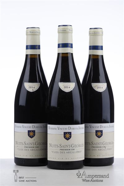 NUITS ST GEORGES CLOS DES ARGILLIERES 2014 - Dureuil Janthial - 3 Bottles