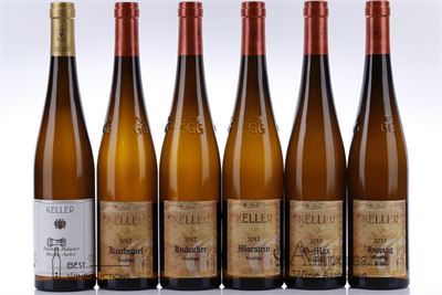 ASSORTIMENT KELLER (KIRSCHSPIEL - DALSHEIM - HUBACKER - HIPPING - MORSTEIN - G.MAX) 2017 - Keller - 6 Bottles - Oc 6