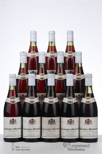 CHASSAGNE MONTRACHET ROUGE 1982 - Jean Moreteaux - 12 Bottles