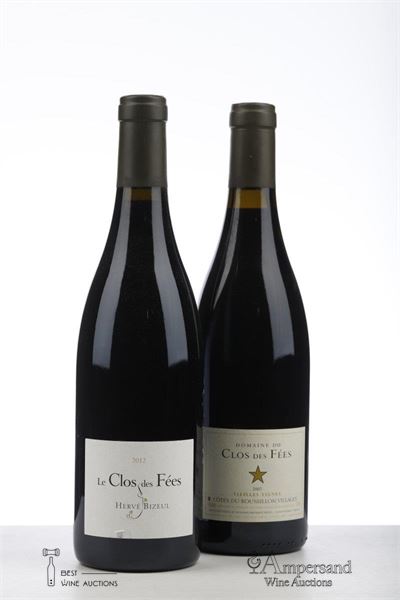 COTES DU ROUSSILLON VILLAGES LE CLOS DES FEES VV 1*2007 + 1*VILLAGES 2012  - Herve Bizeul - 2 Bottles 