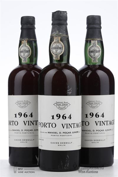 POCAS VINTAGE PORT 1964 - Pocas Junior - 3 Bottles