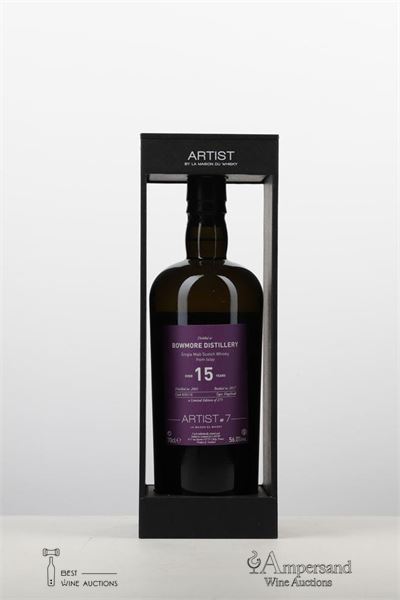 BOWMORE ARTIST #7 OVER 15 Y SINGLE MALT 2001 - Bowmore - 56,0 ABV - Distilled 2001 - Bottled 2007 - Cask 20116 - Hogshead - 1 Bottle - Giftbox