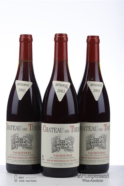 VACQUEYRAS CHATEAU DES TOURS 2003 - Reynaud - 3 Bottles