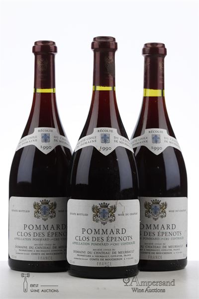 POMMARD CLOS DES EPENOTS 1990 - Chateau de Meursault - 3 Bottles