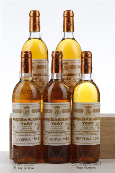 YGAY RESERVA BLANCO 1989 - Marques de Murrieta - 5 Bottles