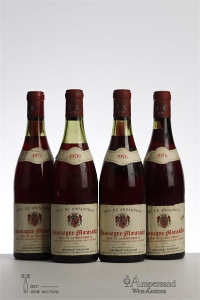 CHASSAGNE MONTRACHET CLOS DE LA BOUDRIOTTE 1976 - Bachelet Ramonet - 4 Bottles