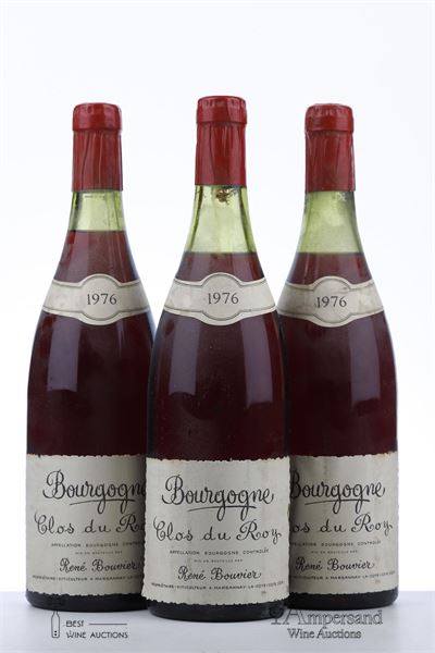 BOURGOGNE ROUGE CLOS DU ROY 1976 - Rene Bouvier - 3 Bottles