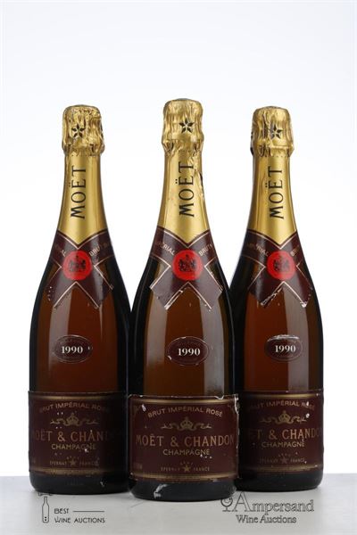 MOET ET CHANDON BRUT IMPERIAL ROSE 1990 - Moet et Chandon - 3 Bottles