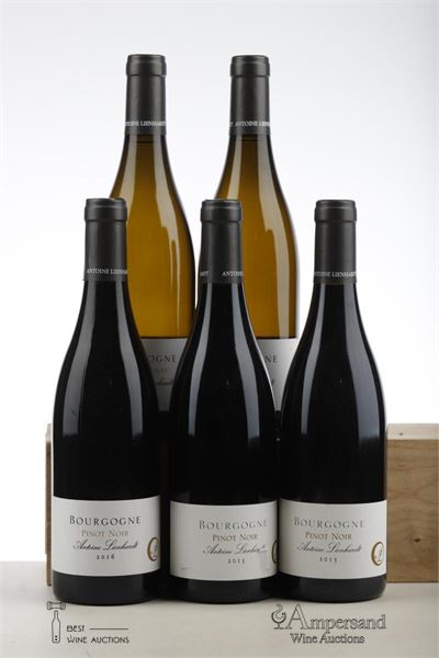 BOURGOGNE PINOT NOIR 3*2015 + BOURGOGNE CHARDONNAY 2*2016   - Antoine Lienhardt - 5 Bottles