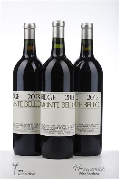 RIDGE MONTE BELLO 2013 - Ridge Vineyard - 3 Bottles