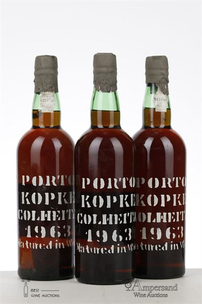 KOPKE COLHEITA PORT 1963 - Kopke - Bottled in 1991 - 3 Bottles