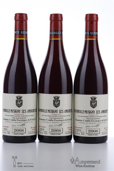 CHAMBOLLE MUSIGNY LES AMOUREUSES 2008 - Comte de Vogue - 3 Bottles