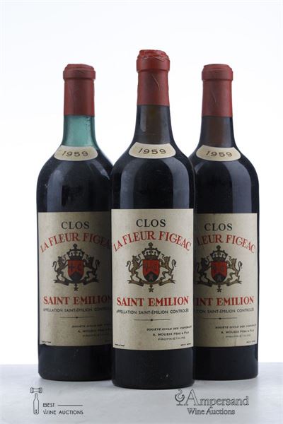 CLOS LA FLEUR FIGEAC 1959 - A. Moueix - 3 Bottles