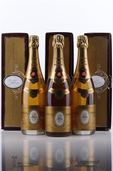 CRISTAL ROEDERER 1986 - Louis Roederer - 3 Bottles - Oc 1