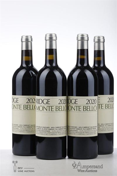 RIDGE MONTE BELLO 2020 - Ridge Vineyard - 4 Bottles